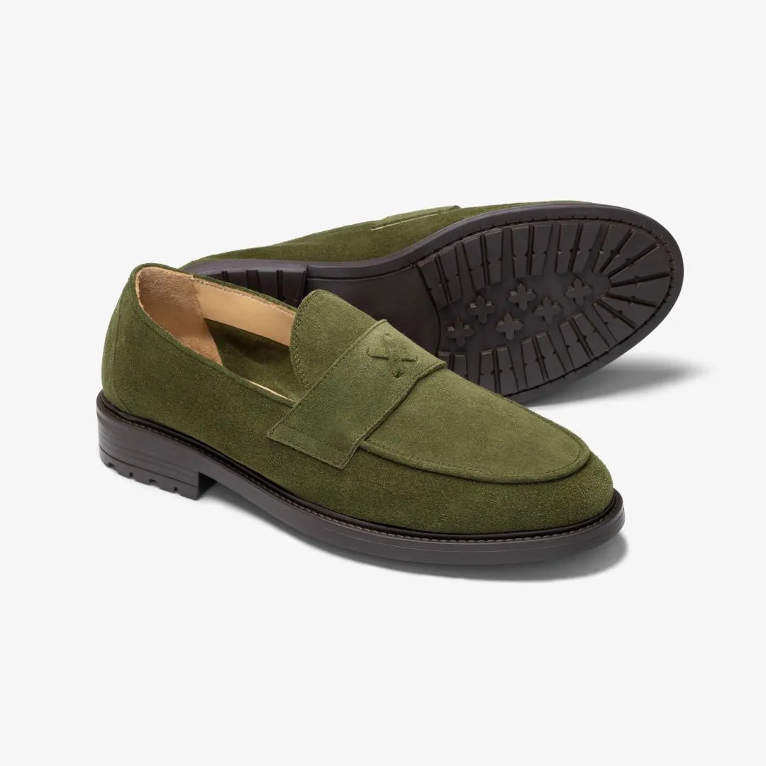 Men's Olive Suede Lug Centesimo