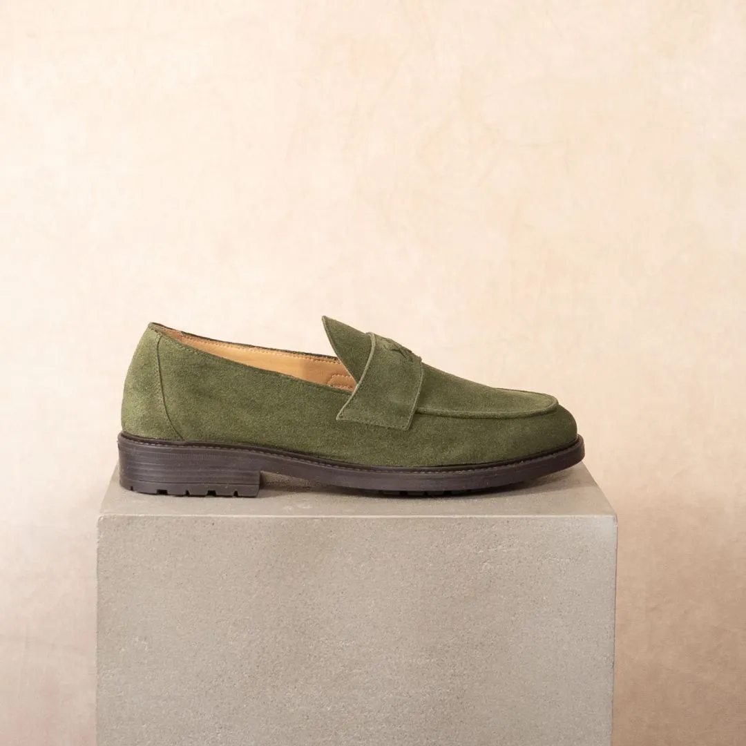 Men's Olive Suede Lug Centesimo