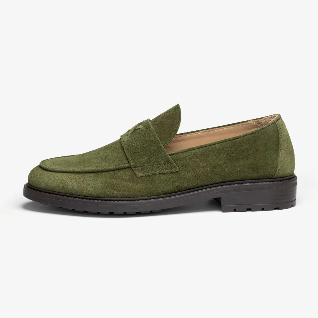 Men's Olive Suede Lug Centesimo