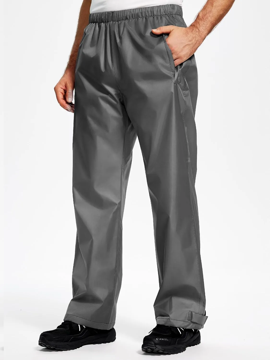 Men's Rain Pants, Waterproof Lightweight Outdoor Trousers for Hiking Fishing Windproof Rain Over Pants