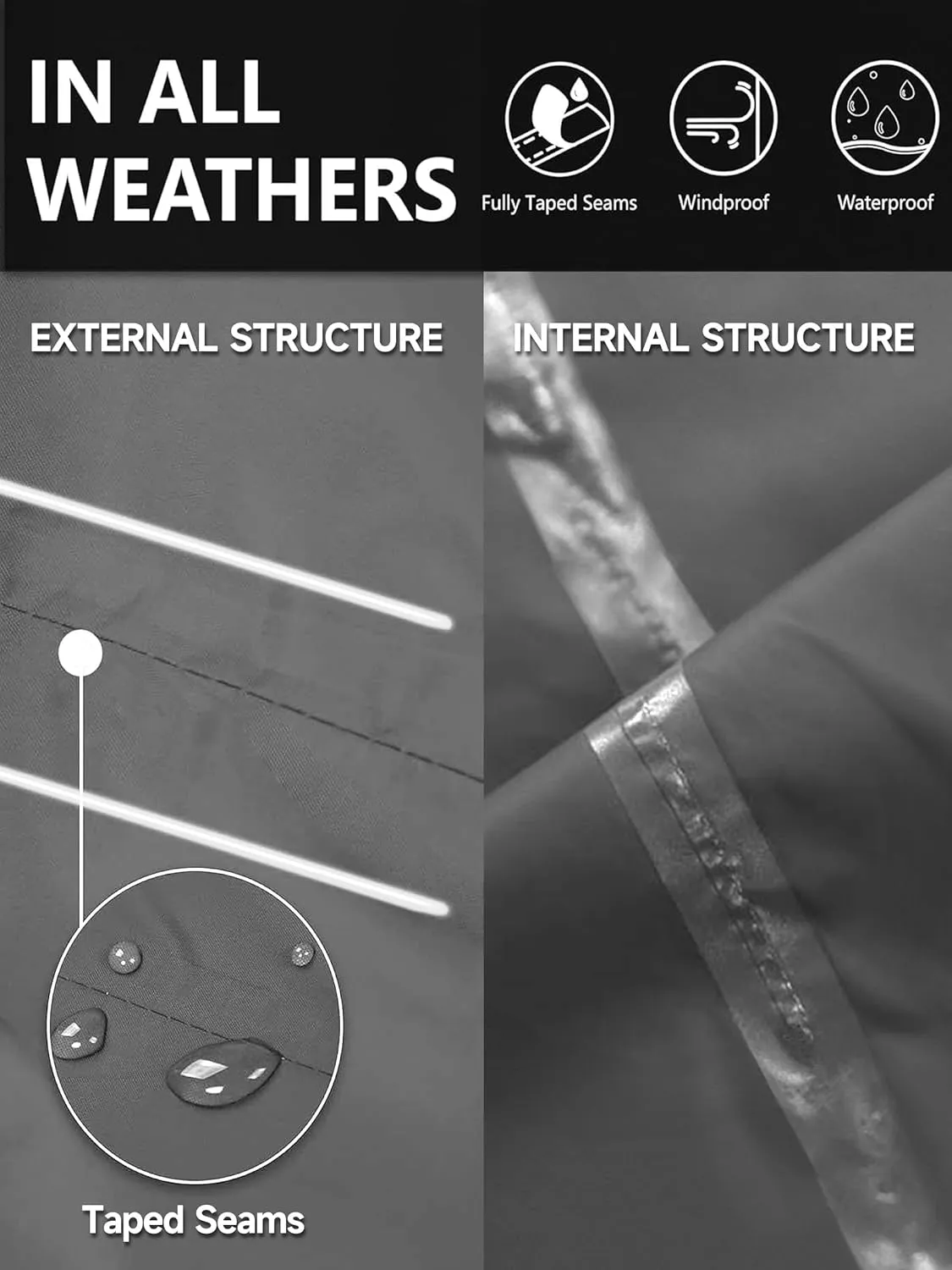Men's Rain Pants, Waterproof Lightweight Outdoor Trousers for Hiking Fishing Windproof Rain Over Pants