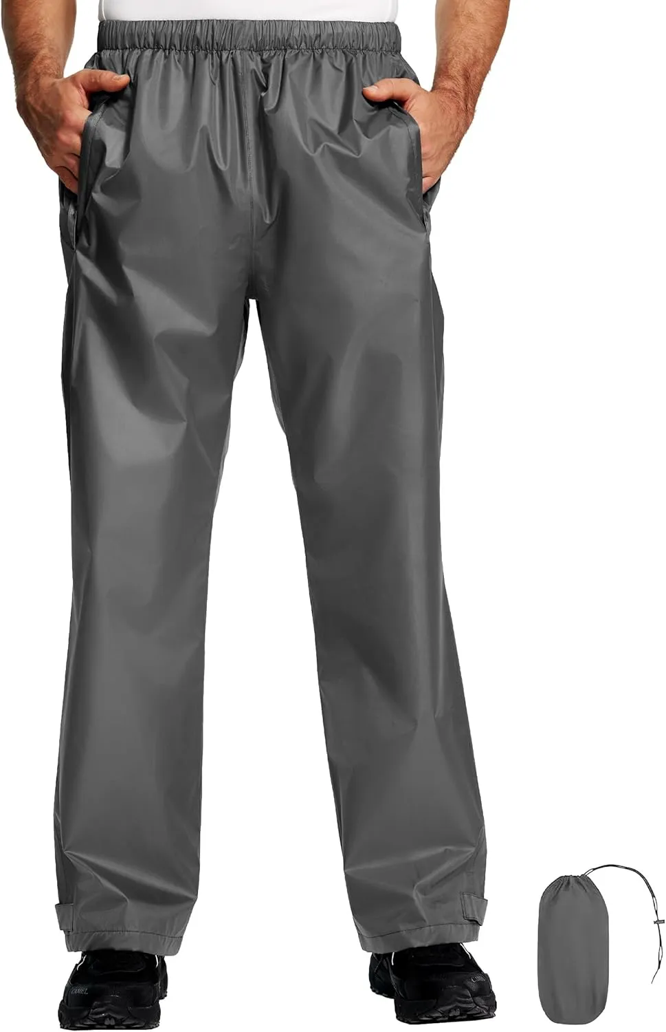 Men's Rain Pants, Waterproof Lightweight Outdoor Trousers for Hiking Fishing Windproof Rain Over Pants