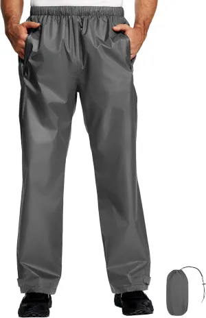 Men's Rain Pants, Waterproof Lightweight Outdoor Trousers for Hiking Fishing Windproof Rain Over Pants