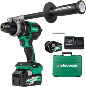 Metabo HPT 36V MultiVolt™ Cordless Brushless 1/2" Hammer Drill Kit, Power Drill Kit with Lithium-Ion Metabo Batteries , Case and Charger, Compact Lightweight Power Tool, DV36DC