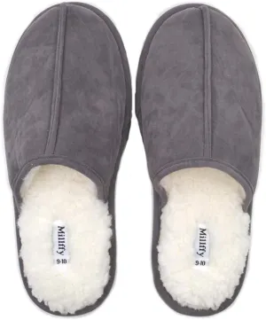 Millffy Unisex Comfort Memory Foam Coral Fleece Lined Warm Bedroom Clog House Shoes Scuff Men Slippers Indoor Outdoor