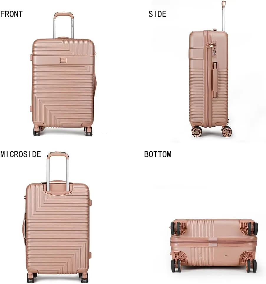 MKF Collection Large Suitcase with wheels, Polycarbonate Fashion Travel bags Spinner Hardshell Lightweight Luggage