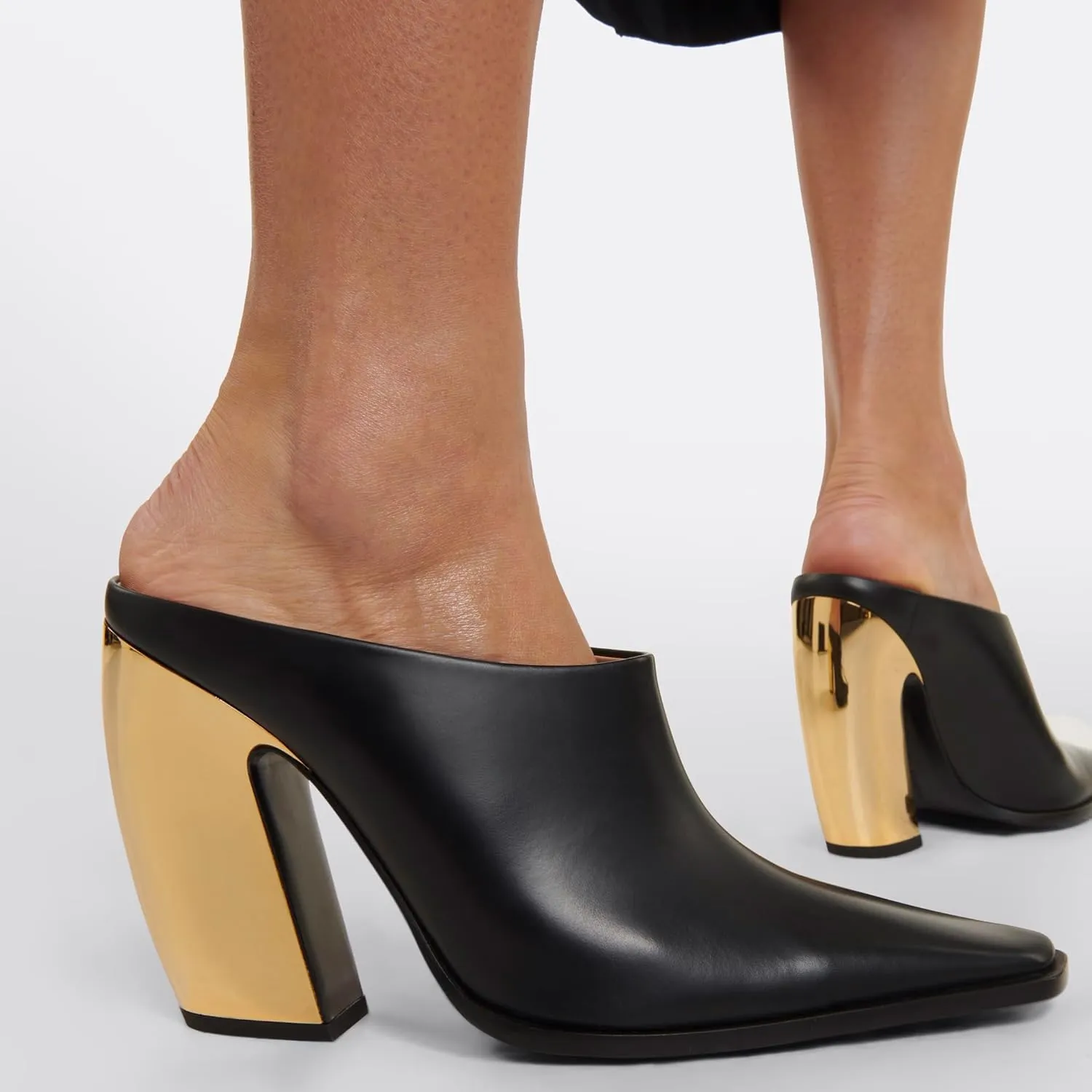 Mules for Women Chunky Heeled Mules Pointed Toe Clogs Slip on Heels Backless Loafers Work Office Casual Shoes