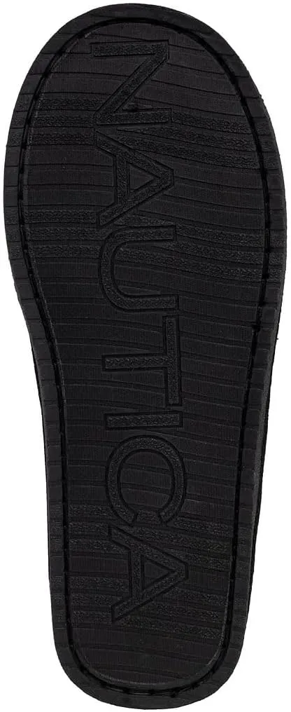 Nautica Women's Cozy Clog Slippers with Plush Faux Fur Collar and Durable Rubber Sole for Indoor & Outdoor Comfort