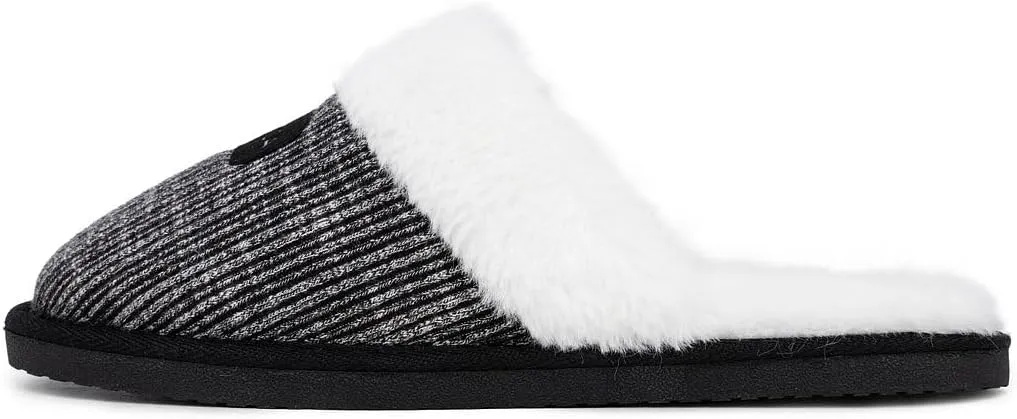 Nautica Women's Cozy Clog Slippers with Plush Faux Fur Collar and Durable Rubber Sole for Indoor & Outdoor Comfort