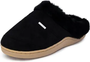 Nautica Women's Cozy Clog Slippers with Plush Faux Fur Collar and Durable Rubber Sole for Indoor & Outdoor Comfort