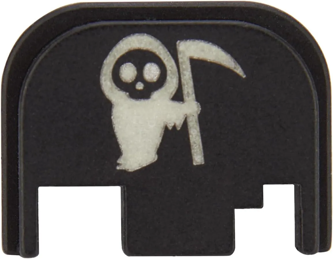 NDZ Performance Glow in The Dark Slide Cover Plate for Glock Gen 1/2/3/4/5 17 17L 19 19X 20 21 22 23 24 26 27 29 30 31 32 33 34 35 36 37 38 39 40 41 43 43X 45 47 48 in 9mm 10mm .40 .357 .45, Aluminum