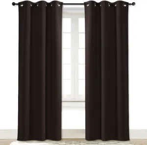 NICETOWN Blackout Curtain Room Darkening Panel Energy Smart Light Blocking Solid Grommet Blackout Curtain/Drape for Patio (1 Piece, 42 inches x 84 inches, Toffee Brown)