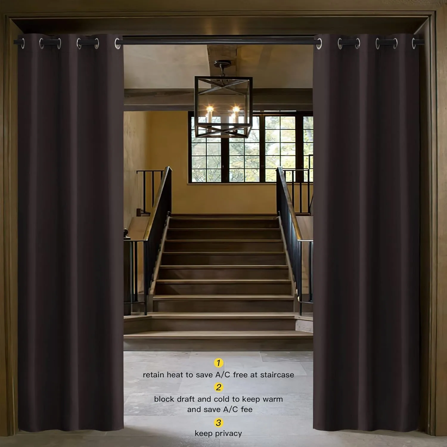 NICETOWN Blackout Curtain Room Darkening Panel Energy Smart Light Blocking Solid Grommet Blackout Curtain/Drape for Patio (1 Piece, 42 inches x 84 inches, Toffee Brown)