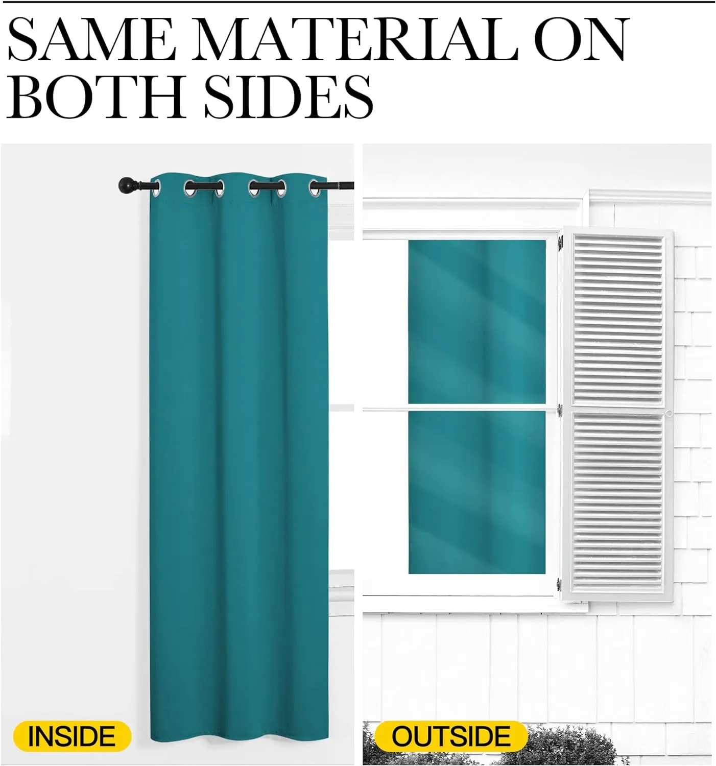 NICETOWN Peacock Teal Blackout Curtains 68inch Length, 1 Panel, 55" Wide, Chic Thermal Insulated Grommet Room Darkening Window Drapes for Bedroom/Living Room