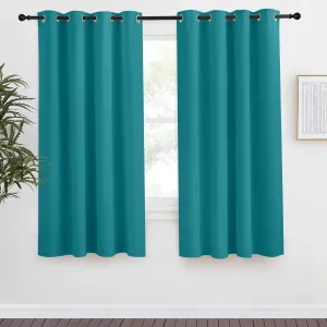 NICETOWN Peacock Teal Blackout Curtains 68inch Length, 1 Panel, 55" Wide, Chic Thermal Insulated Grommet Room Darkening Window Drapes for Bedroom/Living Room