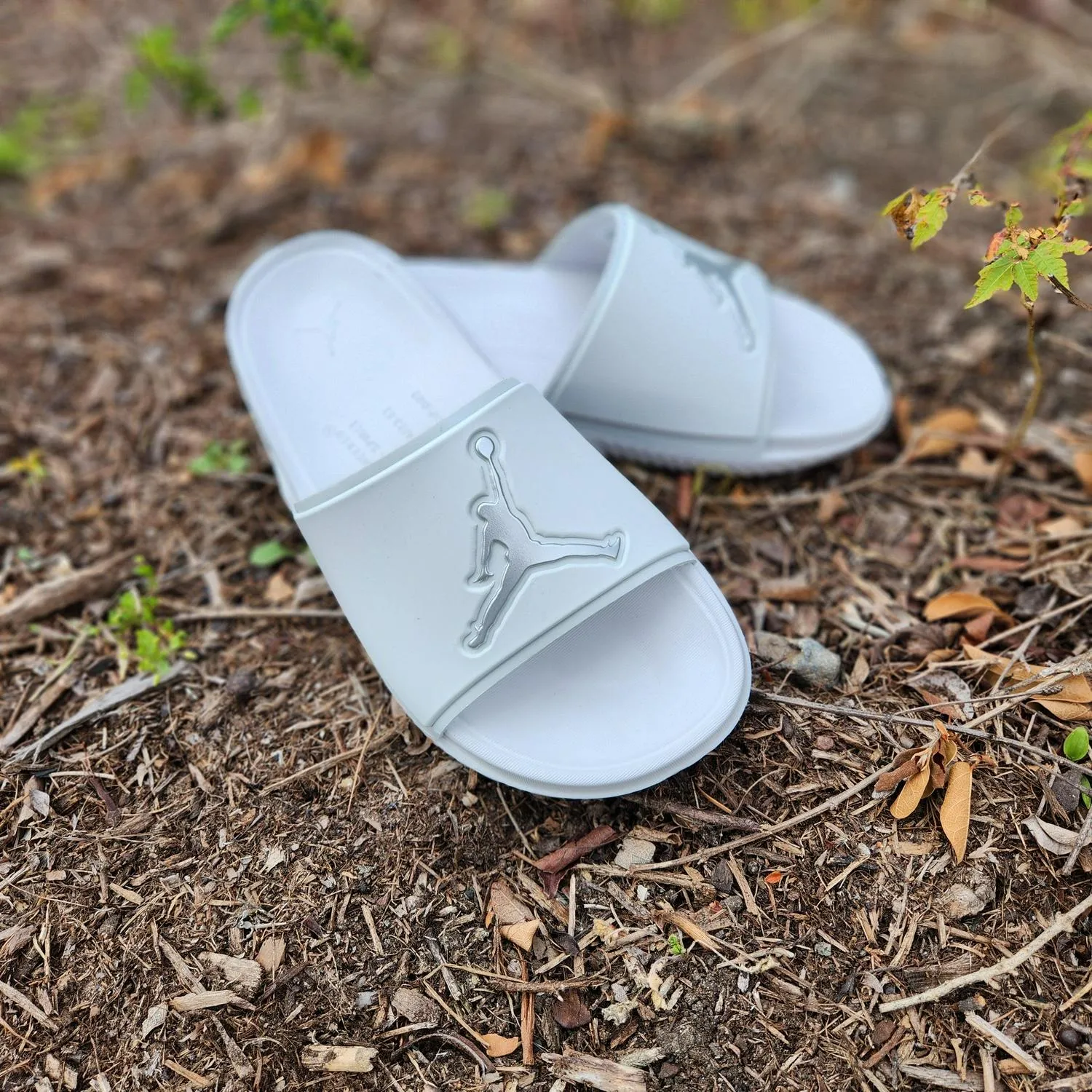 Nike Air Jordan Jumpman Grey Mettalic Silver FQ1598-002 Slide Sandal Slippers
