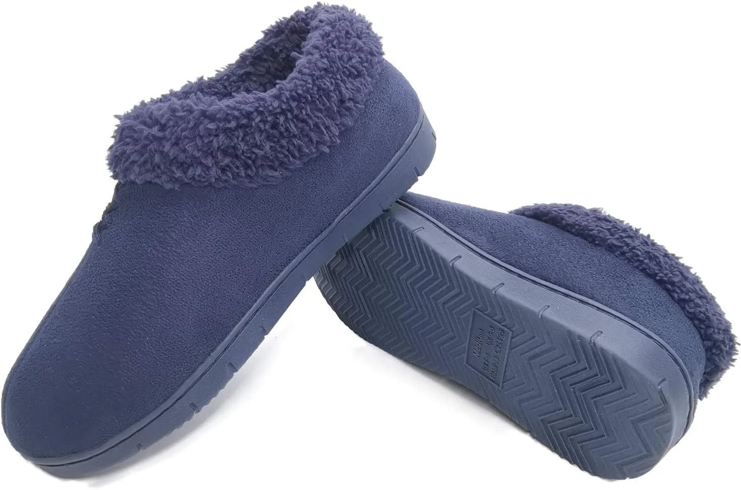 ofoot Women's Winter Warm Faux Suede Fuzzy Clog Slippers | Memory Foam, Non-Slip Rubber Soles
