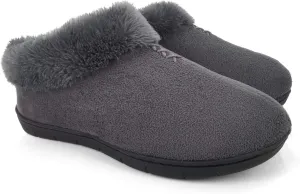 ofoot Women's Winter Warm Faux Suede Fuzzy Clog Slippers | Memory Foam, Non-Slip Rubber Soles