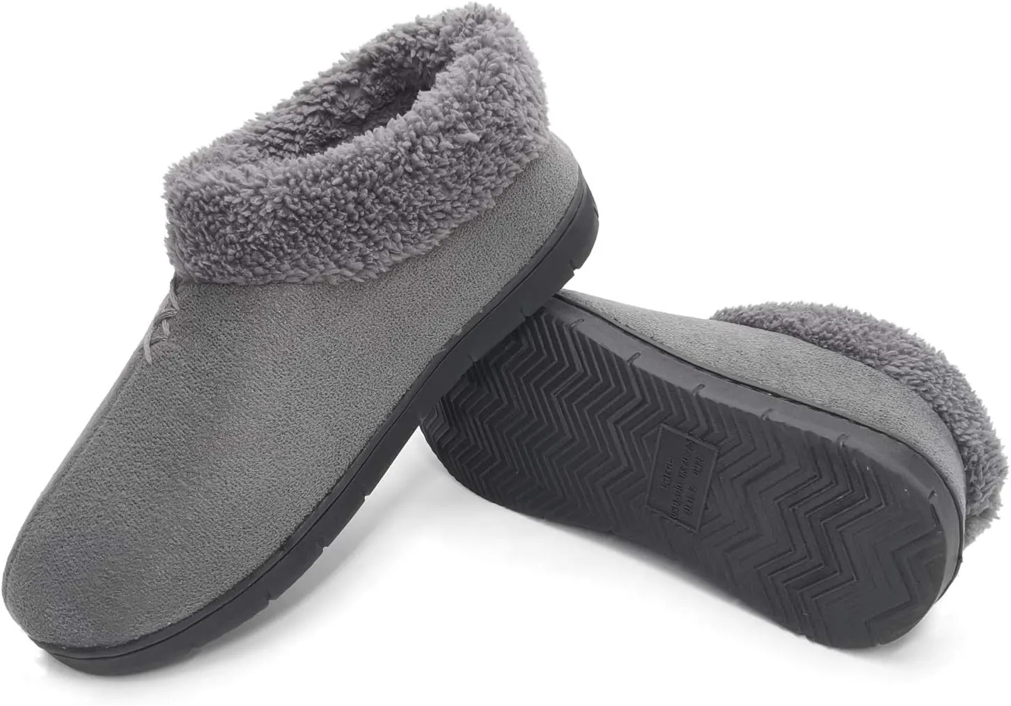 ofoot Women's Winter Warm Faux Suede Fuzzy Clog Slippers | Memory Foam, Non-Slip Rubber Soles