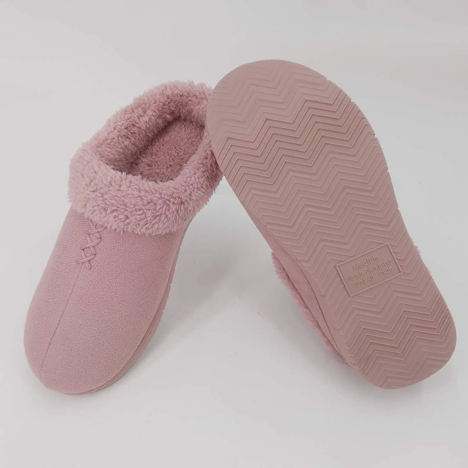 ofoot Women's Winter Warm Faux Suede Fuzzy Clog Slippers | Memory Foam, Non-Slip Rubber Soles