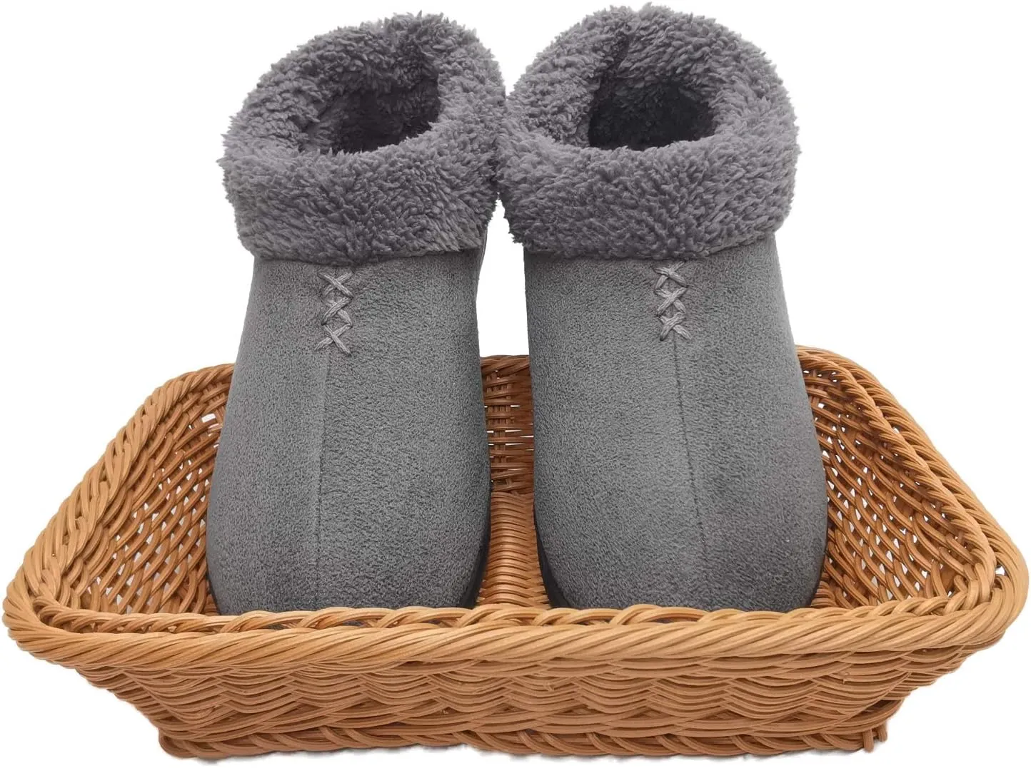 ofoot Women's Winter Warm Faux Suede Fuzzy Clog Slippers | Memory Foam, Non-Slip Rubber Soles