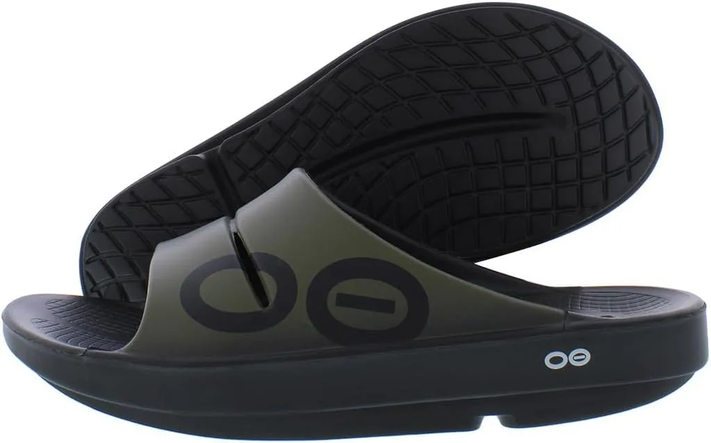 OOFOS OOahh Sport Slide Sandal - Lightweight Recovery Footwear - Reduces Stress on Feet, Joints & Back - Machine Washable - Hand-Painted Graphics