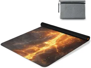 Orange Lightning Yoga Mat Tear Resistance & Thick Gym Fitness Mat,Non Slip Natural Rubber Yoga Mat for Yoga, Pilates & Floor Workouts