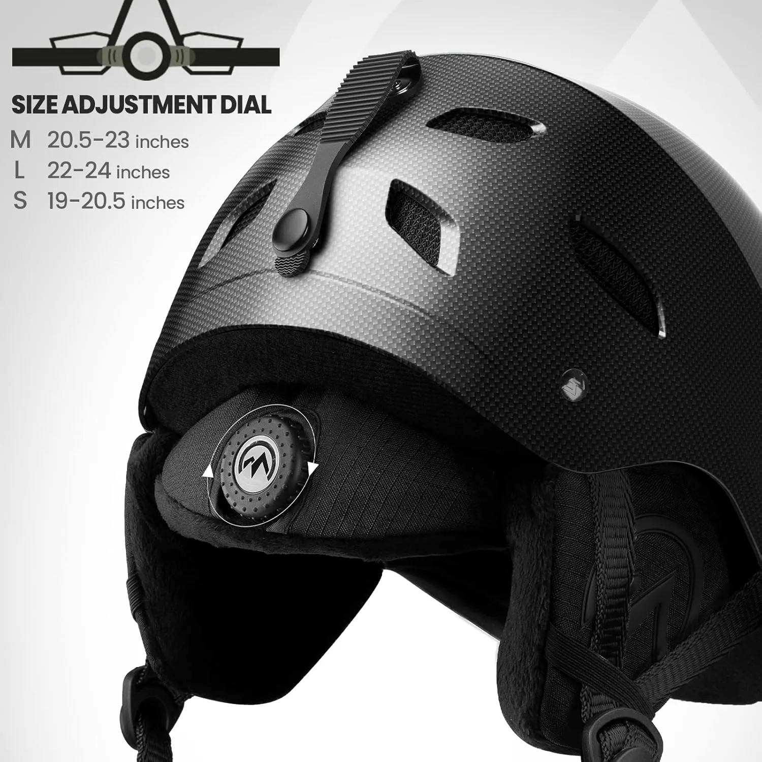 OutdoorMaster Kelvin Carbon Fiber Ski Helmet - Snowboard Helmet for Men, Women & Youth