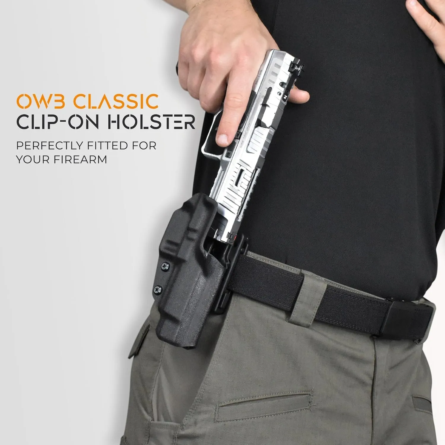 OWB Classic Clip-On Holster Fits Shadow Systems MR920L Outside The Waistband Carry Gun Holster Kydex American Made Durable Lightweight Carry Gear