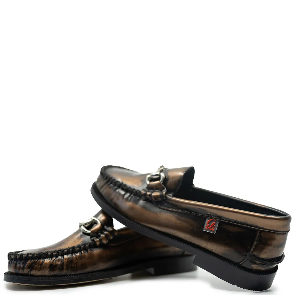 Papanatas Bronze Brushed Buckle Loafer