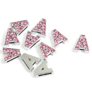 Parisian Pet '10 mm Slide Letters A-Z (10 pk)' for Dogs &amp; Cats – Customizable &amp; Fun Pet Accessory, Pink