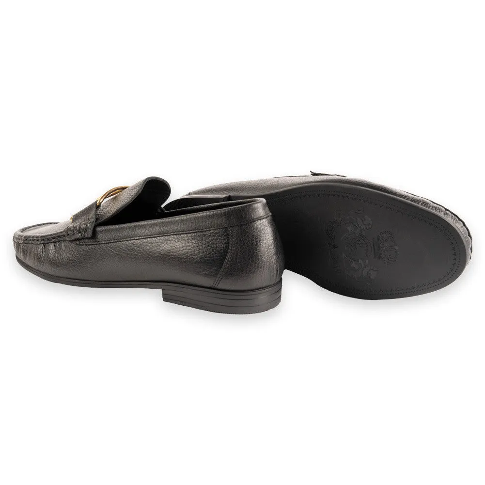Pelle Line -3218 Deer Skin Buckle Loafer-Black