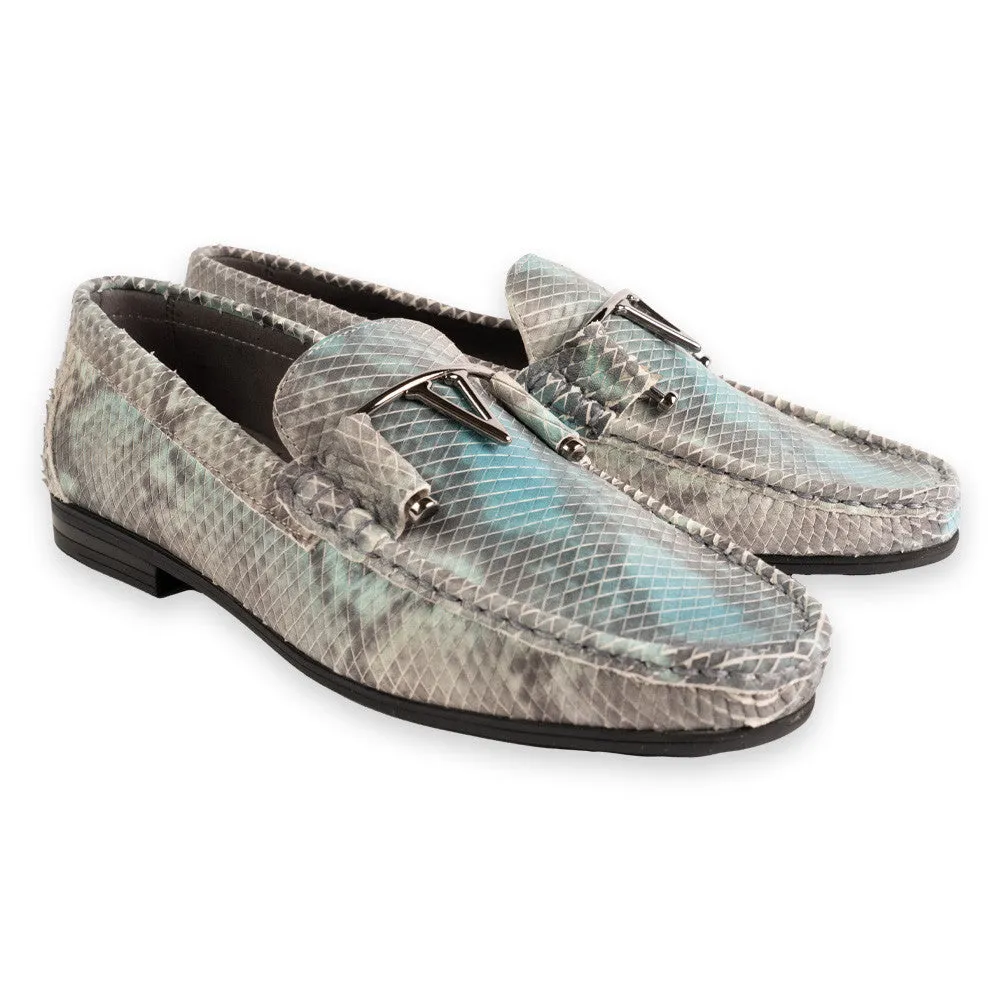 Pelle Line -3218 Python Buckle Loafer-Blue Multi