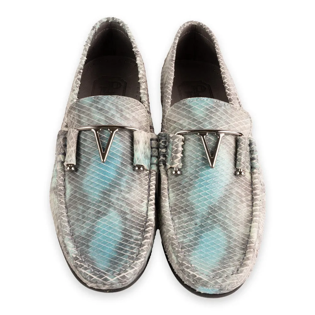 Pelle Line -3218 Python Buckle Loafer-Blue Multi