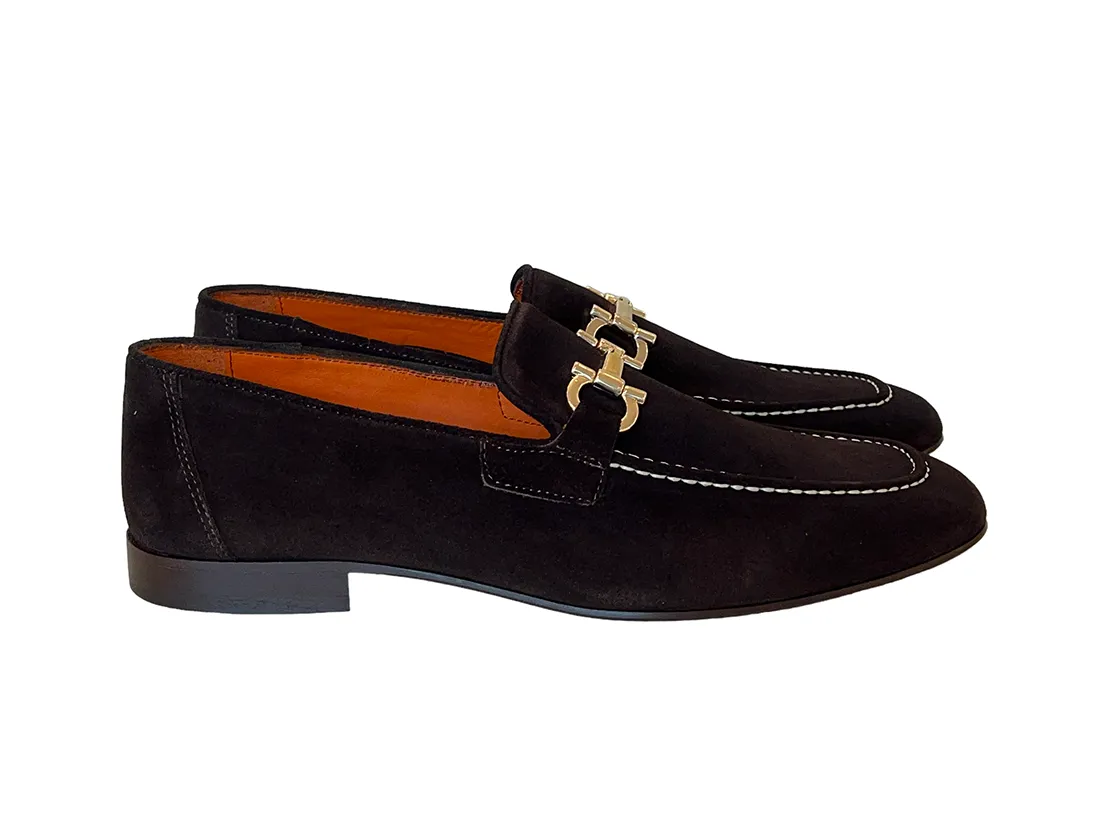 Pelle Line 6472- Buckle loafer -Brown Suede