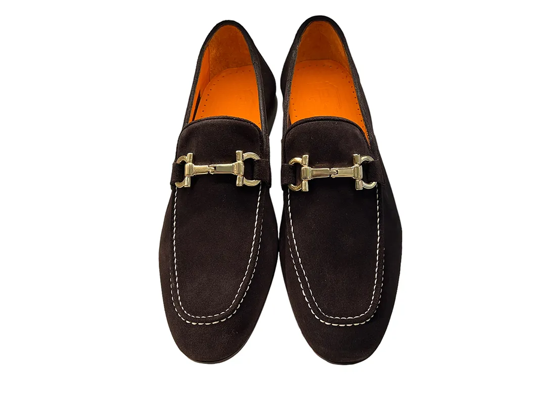 Pelle Line 6472- Buckle loafer -Brown Suede