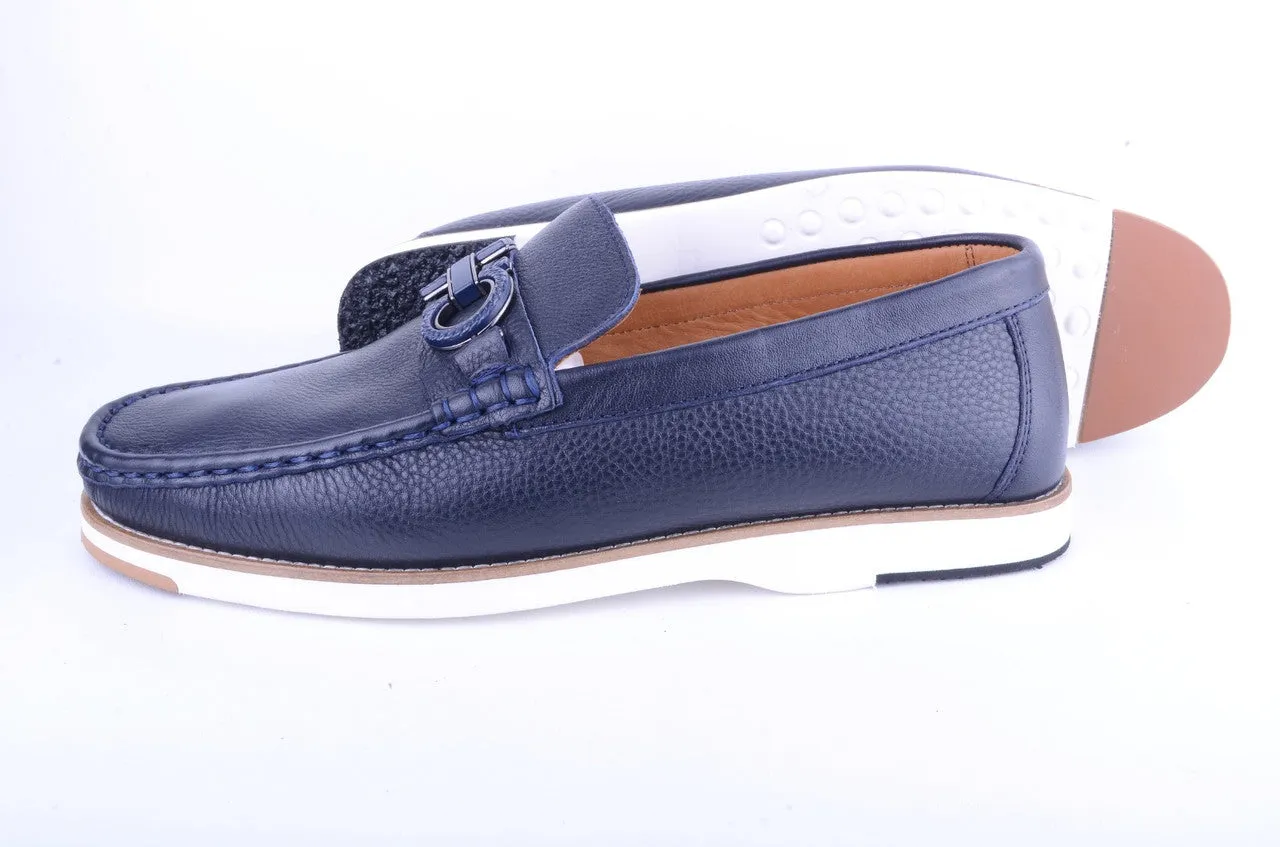 Pelle Line Travor-  Casual Buckle loafer -Navy