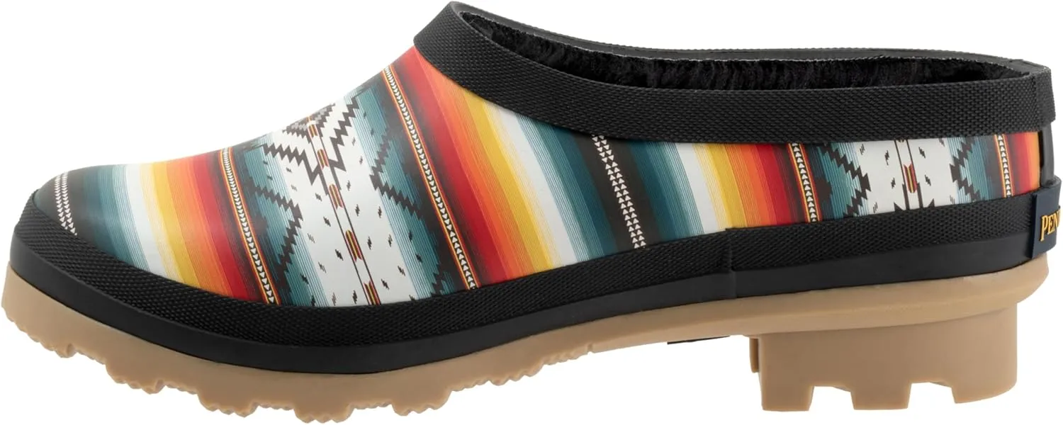 PENDLETON Women's Clog with Faux Fur Lining, Premium Rubber, Non-Slip Sole, 1.5" Heel
