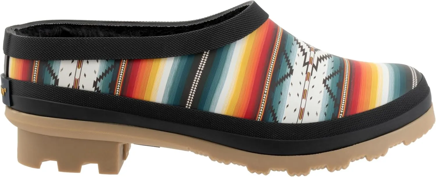 PENDLETON Women's Clog with Faux Fur Lining, Premium Rubber, Non-Slip Sole, 1.5" Heel