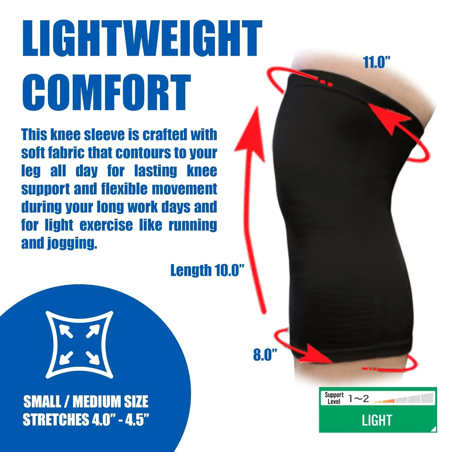 PHITEN Metax Knee Support, Off White, Small/Medium