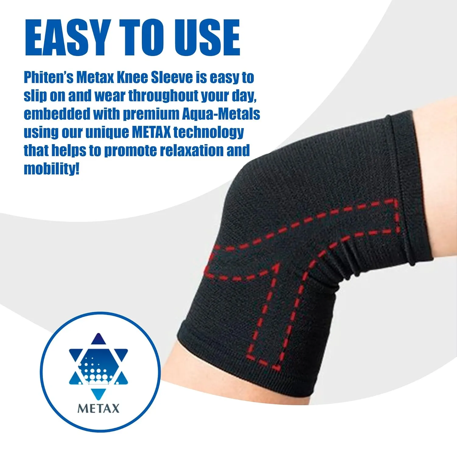 PHITEN Metax Knee Support, Off White, Small/Medium