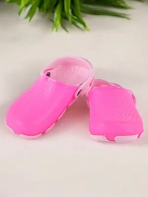 Pink Slip-On Ventilated Clogs For Girls