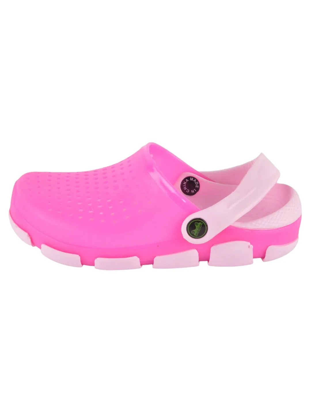 Pink Slip-On Ventilated Clogs For Girls