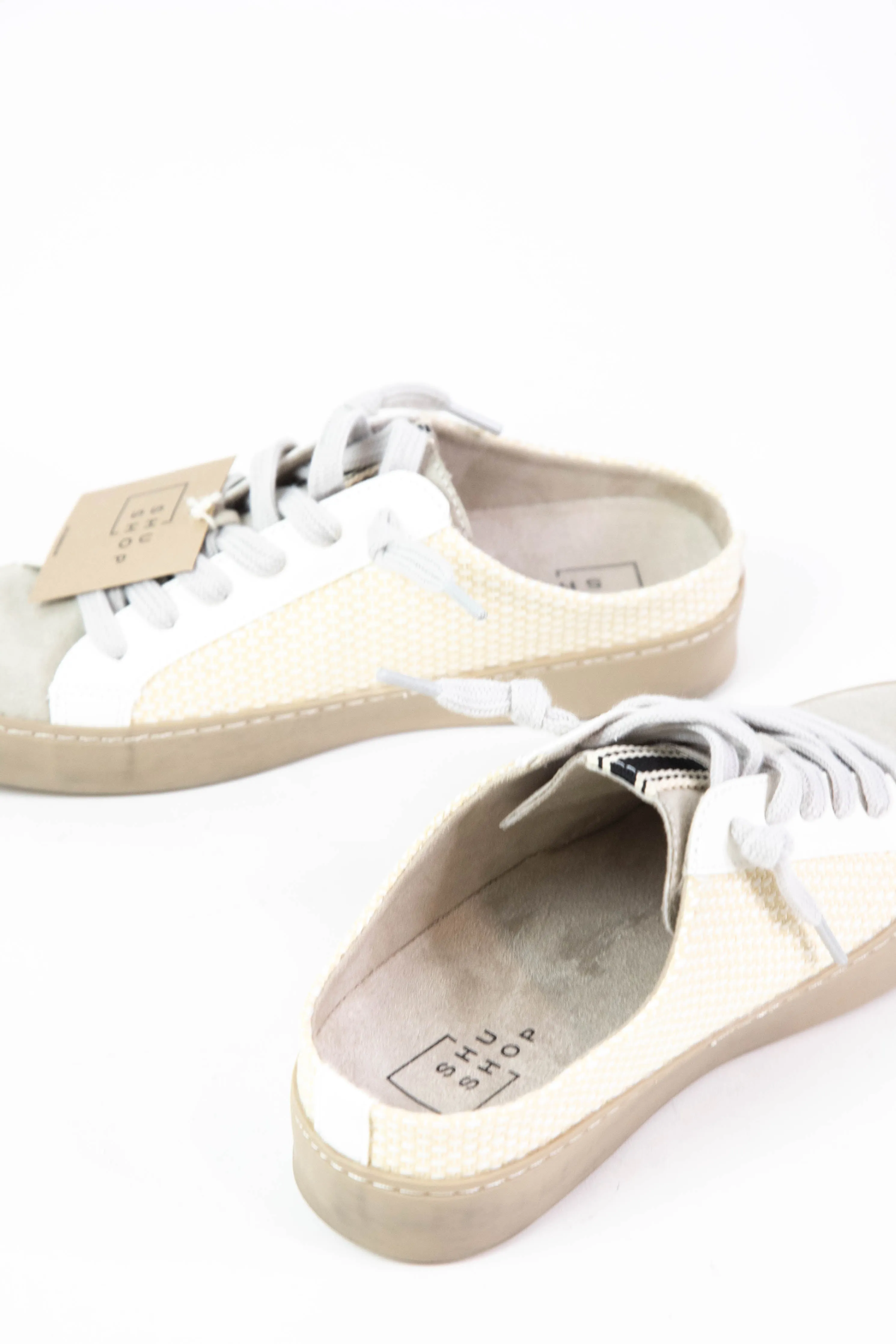 Polka Open Back Star Sneaker, Bone Woven | ShuShop
