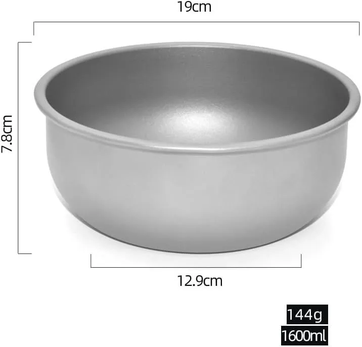 Pure Titanium Dining Bowl, Lightweight And Portable Single-layer Bowl, Suitable For Outdoor Camping And Home Use(1600ml)