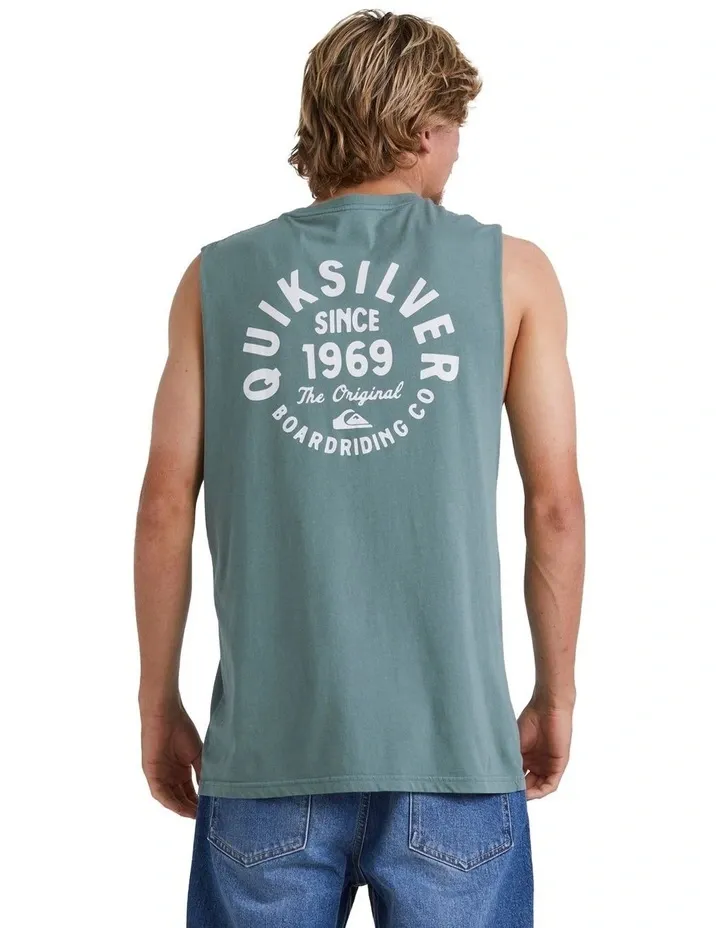 Quiksilver Circled Script Muscle Tee - Laurel Wreath