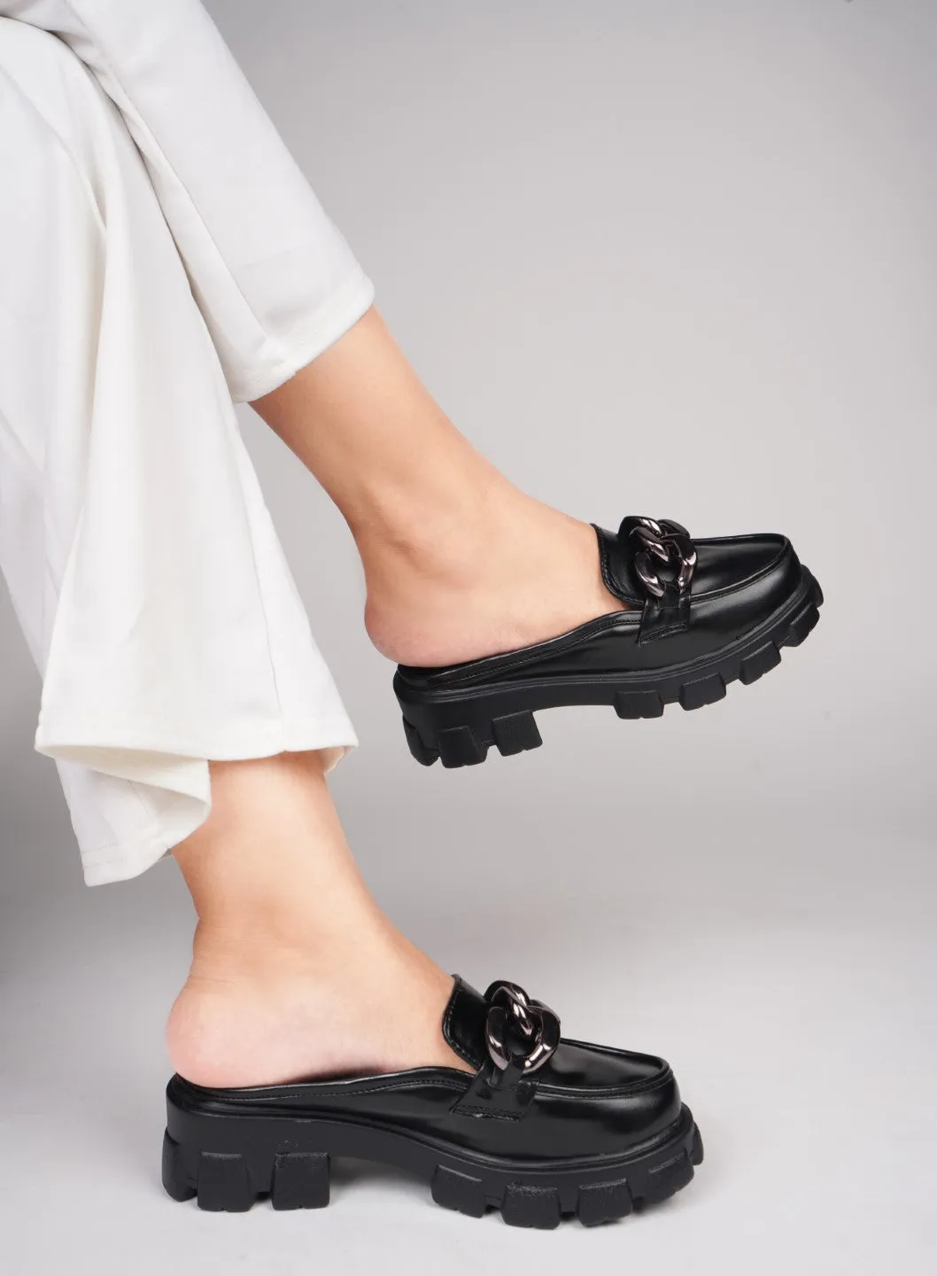Radiant Sapphire Chain Half Loafer