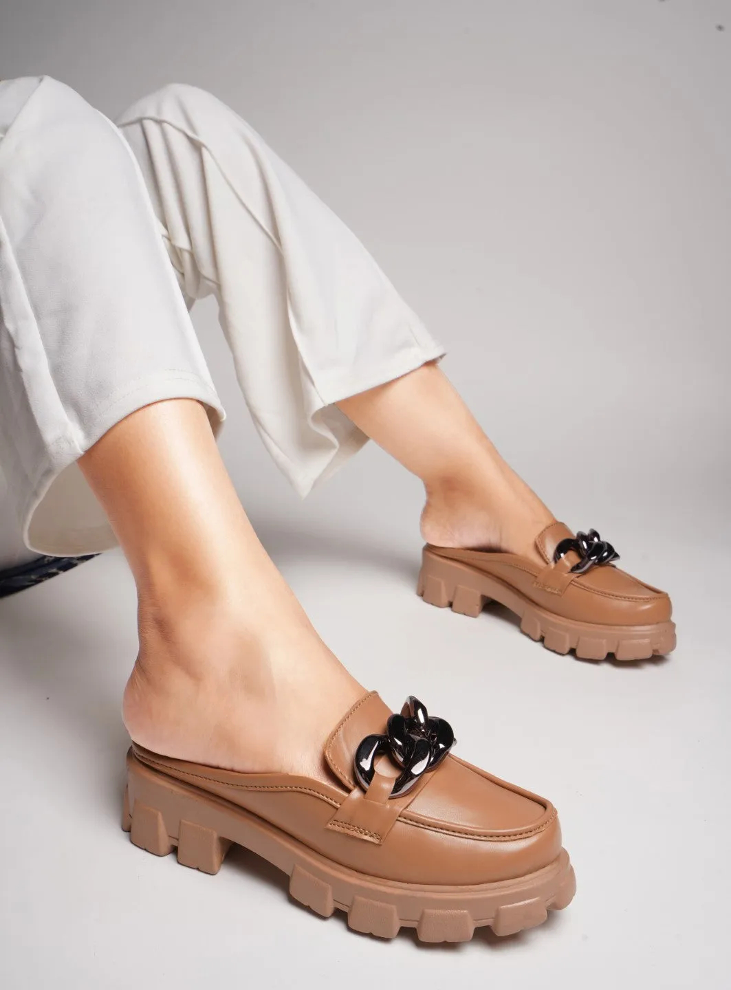 Radiant Sapphire Chain Half Loafer