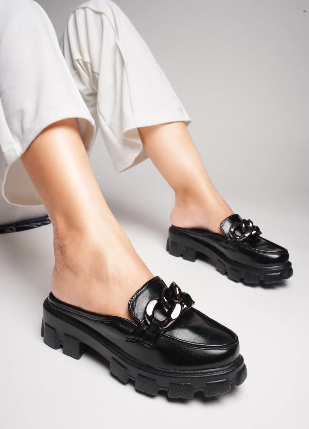 Radiant Sapphire Chain Half Loafer
