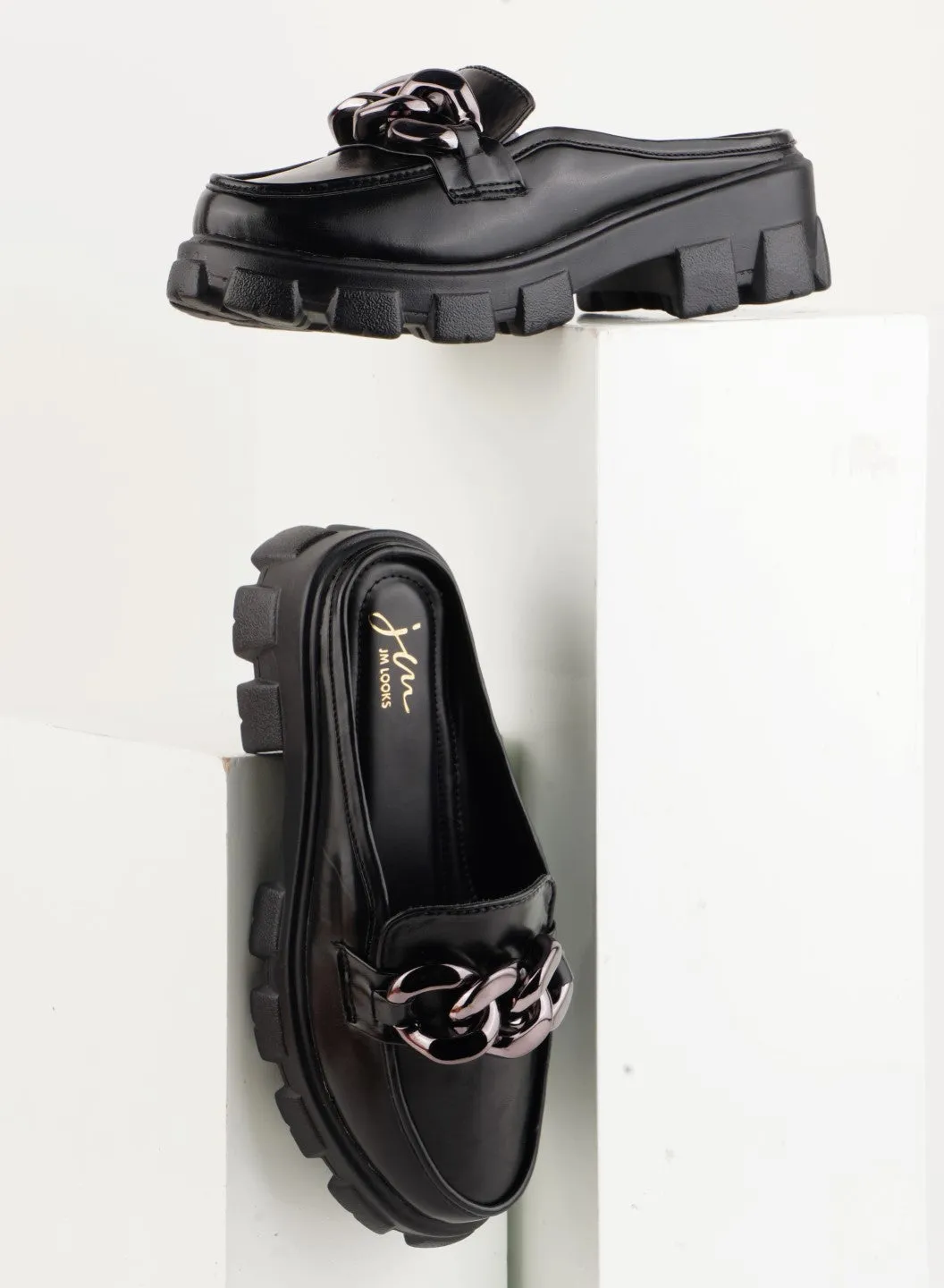 Radiant Sapphire Chain Half Loafer